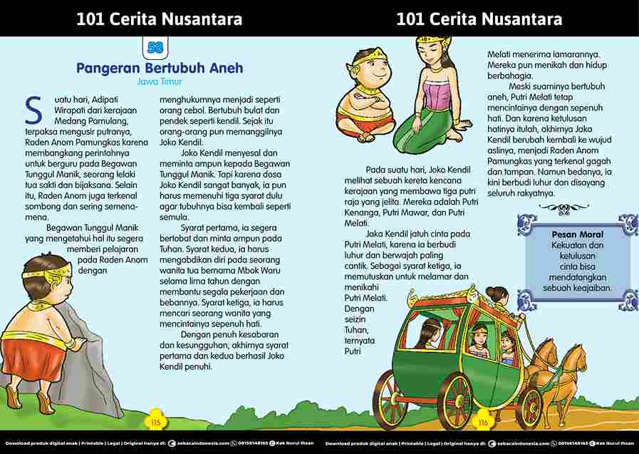 101 Cerita Rakyat Nusantara dari Provinsi Jawa Timur Pangeran Bertubuh Aneh Jaka Kendil E268.58_11zon