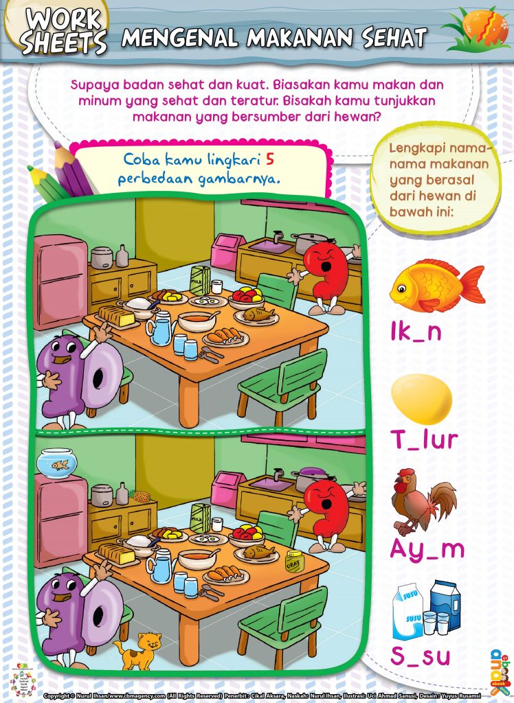 menemukan perbedaan mengenal makanan sehat