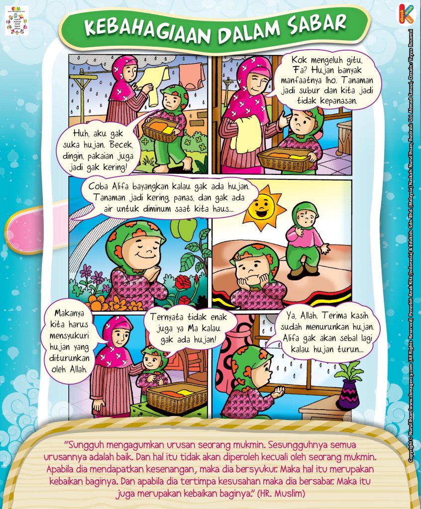 Komik Hadits Nabi for Kids 4 kebahagiaan dalam sabar