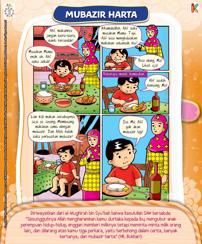 Komik Hadits Nabi for Kids 5 mubazir harta