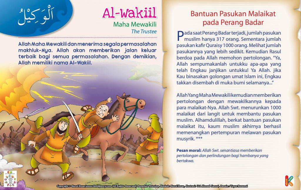 Rasul Saw. berdoa pada Allah Swt. memohon pertolongan dan Allah kemudian menurunkan 1000 pasukan malaikat dari langit untuk membantu pasukan muslim.