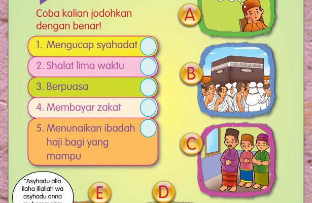 mengenal worksheets rukun islam untuk anak TK dan PAUD.