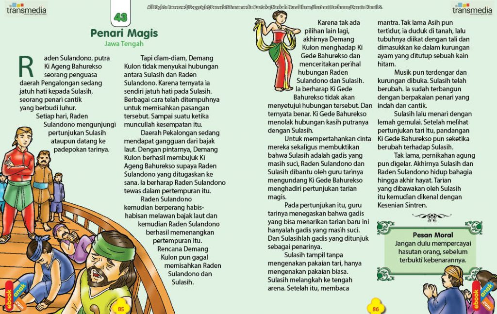 Download ebook dongeng rakyat jawa tengah Asal Mula Tari Sintren dan Raden Sulandono