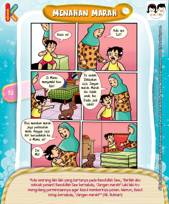 Komik Hadits Pesan Rasulullah Jangan Marah Ebook Anak