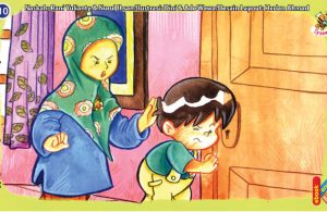 ilustrasi seri kebiasaan anak shalih tidak mengintip orang di kamar mandi