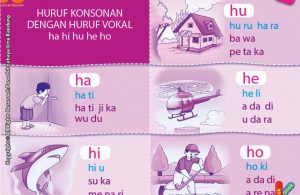 baca dan download gratis 10 menit mahir membaca, Huruf Konsonan dengan Huruf Vokal ha, hi, hu, he, ho