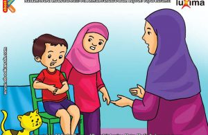 ilustrasi seri belajar islam sejak usia dini ayo berpuasa, Alif Makan dan Minum Secukupnya, Jangan Berlebih-lebihan