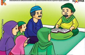 ilustrasi seri belajar islam sejak usia dini ayo berpuasa, Alif Rajin Membaca dan Mempelajari Al Quran di Bulan Ramadhan