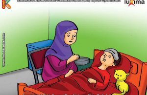 ilustrasi seri belajar islam sejak usia dini ayo berpuasa, Ketika Sakit, Alif Boleh Tidak Berpuasa di Bulan Ramadhan