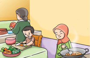 ilustrasi seri belajar islam sejak usia dini mengenal islam agamaku, Bersikap Baik Pada Pembantu Termasuk Sebagian dari Iman