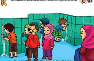 ilustrasi seri belajar islam sejak usia dini mengenal rukun islam, Kita Harus Berwudhu Sebelum Shalat