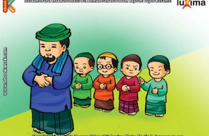 ilustrasi seri belajar islam sejak usia dini mengenal rukun islam, Makan, Buang Angin, Atau Tertawa Membatalkan Shalat