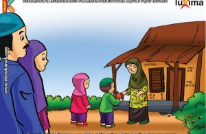 ilustrasi seri belajar islam sejak usia dini mengenal rukun islam, Orang Miskin Salah Satu yang Berhak Menerima Zakat
