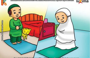 ilustrasi seri belajar islam sejak usia dini mengenal rukun islam, Shalat Berjamaah di Masjid Lebih Utama daripada Shalat Sendirian di Rumah