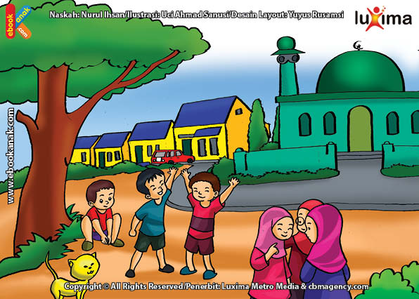 ilustrasi seri belajar islam sejak usia dini ayo kita shalat, Alif Shalat Ashar 4 Rokaat Berjamaah di Masjid