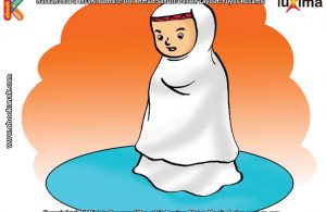 ilustrasi seri belajar islam sejak usia dini ayo kita shalat, Alifa Membaca Doa Iftitah Setelah Membaca Takbirotul Ihram