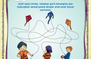 Ebook Rahasia Keajaiban udara, Lembar Aktivitas PAUD TK Menebalkan Benang Layang-Layang