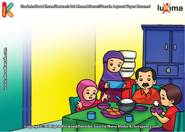 ilustrasi seri belajar islam sejak usia dini ayo belajar hadits, Nabi Melarang Meniup-niup Makanan dan Minuman yang Masih Panas