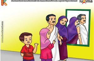 ilustrasi seri belajar islam sejak usia dini ayo belajar manasik haji, Laki-Laki yang Berhaji Dilarang Mengenakan Pakaian Ihram Berjahit