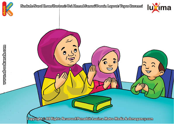 ilustrasi seri belajar islam sejak usia dini ayo belajar mengaji, Bi Ijah Akhirnya Pandai Membaca Al Quran