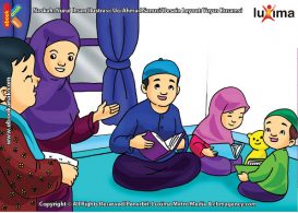 ilustrasi seri belajar islam sejak usia dini ayo belajar mengaji, Bunda Mengajak Bi Ijah Mengaji Al Quran