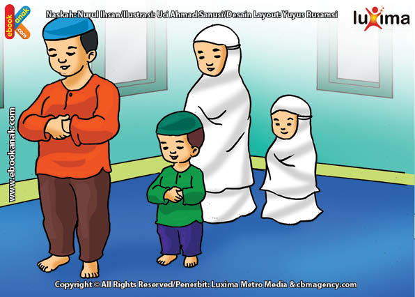 ilustrasi seri mengenal islam sejak usia dini mengenal hukum allah, Shalat Zuhur Berjamaah Lebih Utama daripada Shalat Zuhur Sendirian