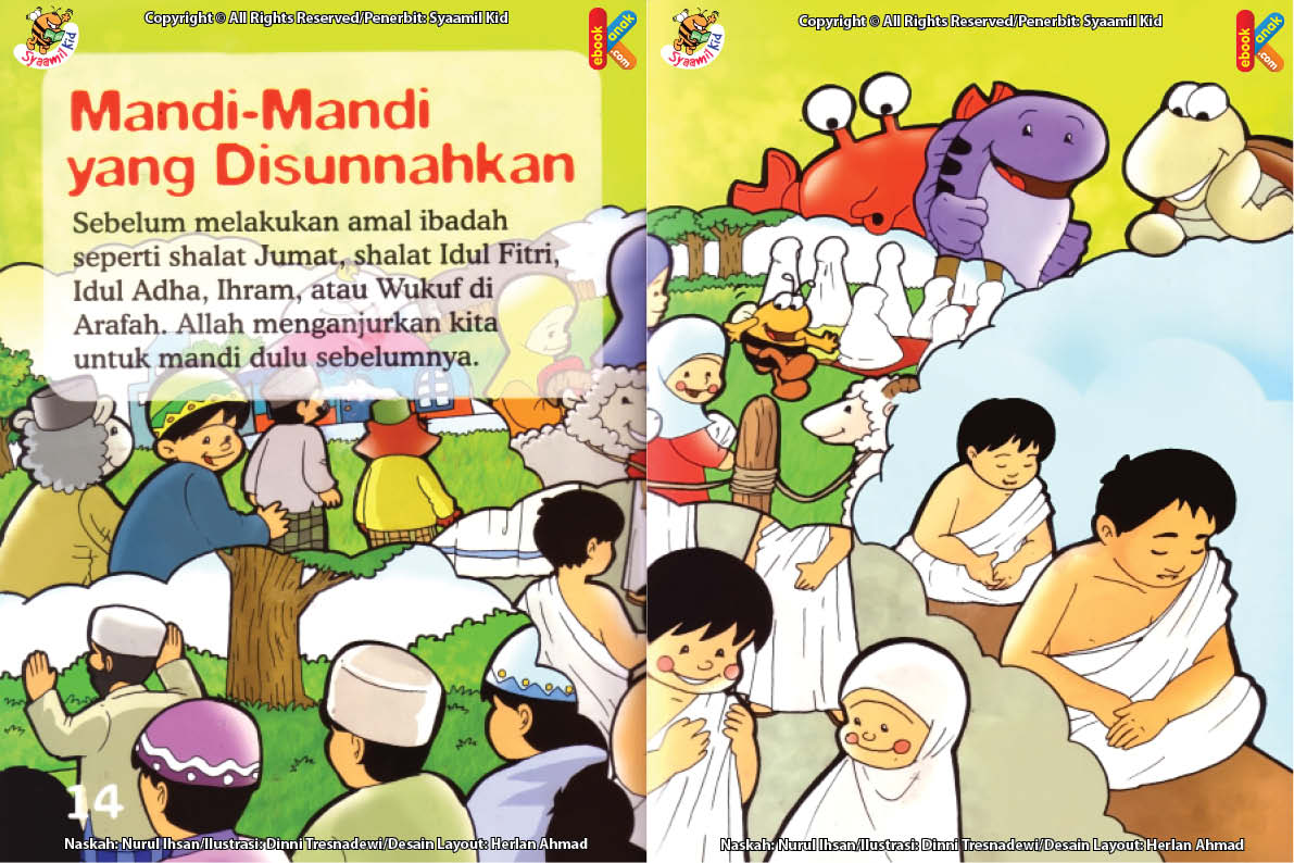 ebook seri fikih anak asyiknya aku bersuci, Anjuran Mandi Sebelum Mengerjakan Ibadah Tertentu