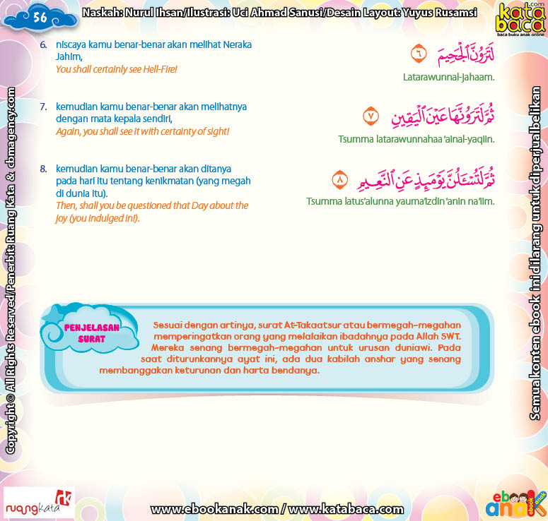 Download Ebook Juz Amma Bergambar 3 Bahasa for Kids, Surat At Takasur2