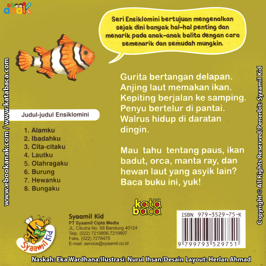 cover belakang donwload ebook seri ensiklomini lautku