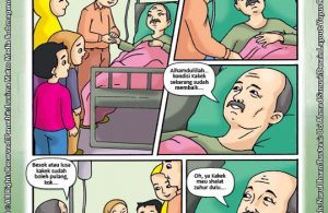 ebook seri komik adab anak muslim adab bersuci, Kakek Sakit Dirawat di Rumah Sakit (2)