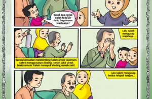 ebook seri komik adab anak muslim adab bersuci, Kakek Sakit Dirawat di Rumah Sakit (3)