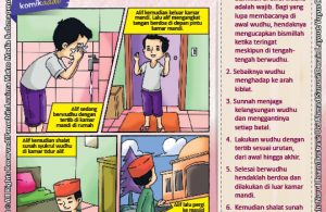 ebook seri komik adab anak muslim adab bersuci, adab sesudah berwudhu