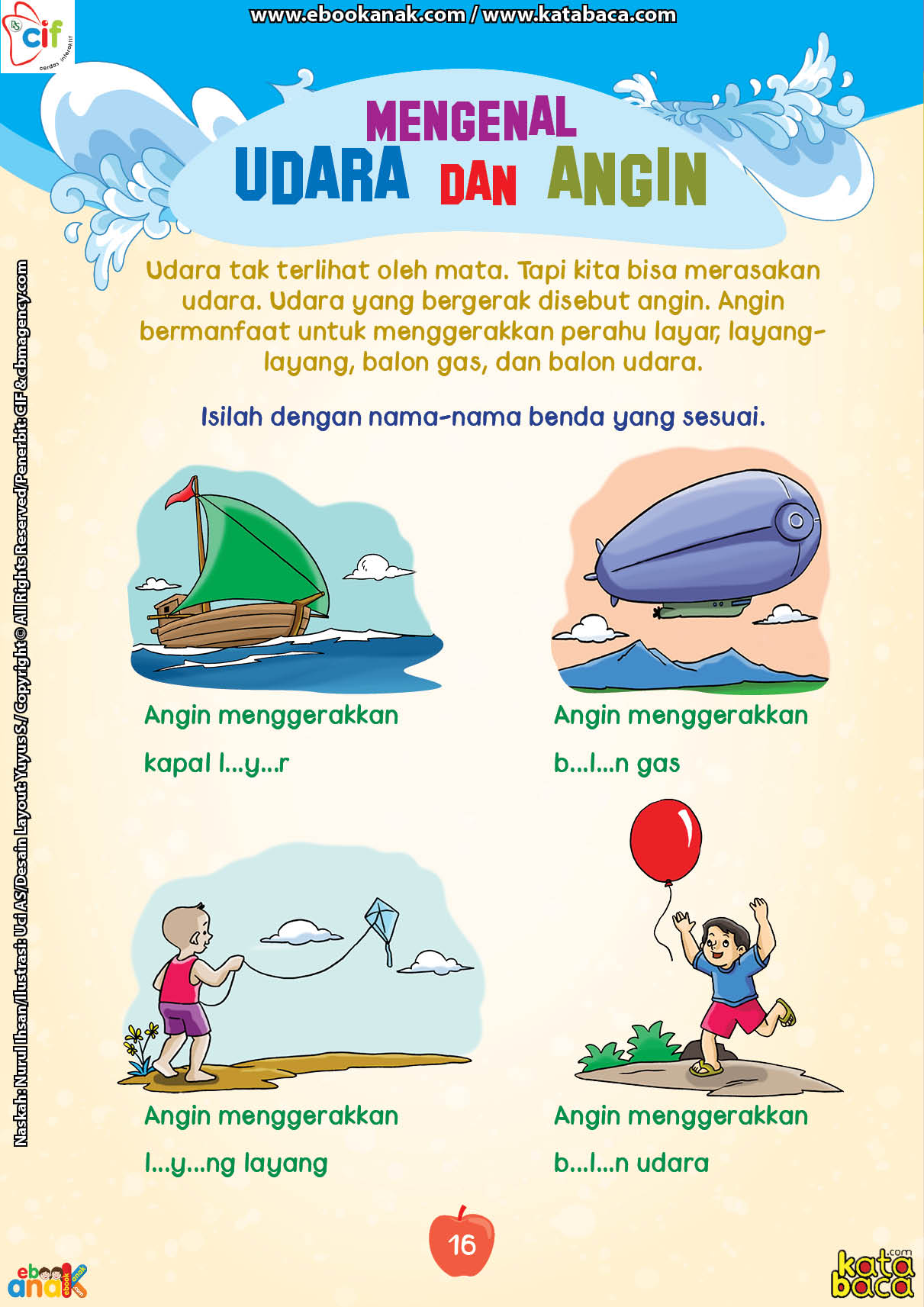 Mengenal Udara dan Manfaat Angin Bagi Manusia Ebook Anak