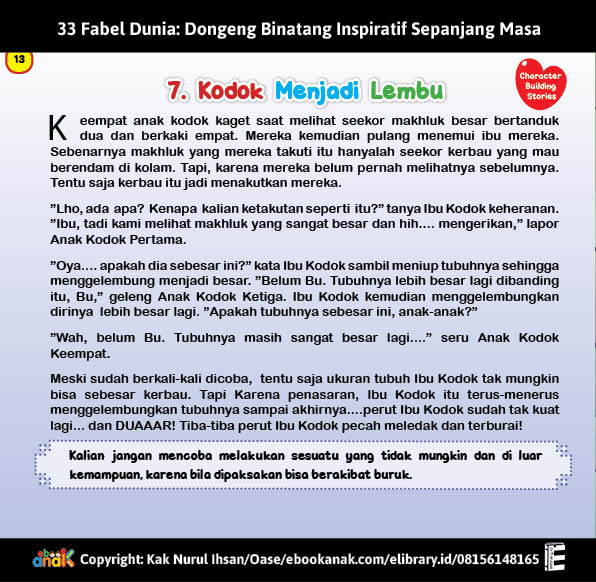 (22) 33 Fabel Dunia Kodok Menjadi Lembu