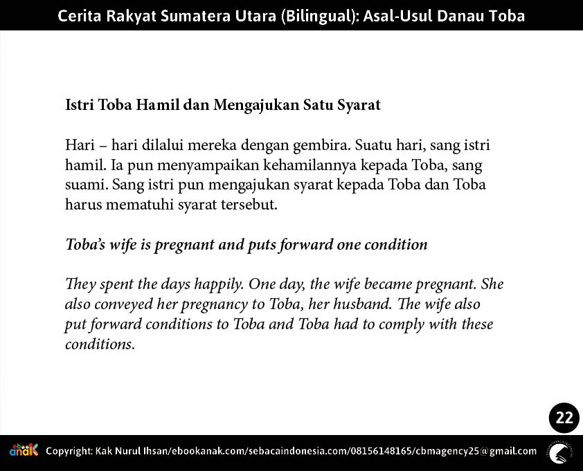 22. Istri Toba Hamil dan Mengajukan Satu Syarat