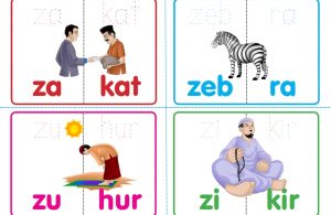 26. Kartu Pintar Membaca Suku Kata Alfabetis; Zakat, Zebra, Zuhur, Zikir