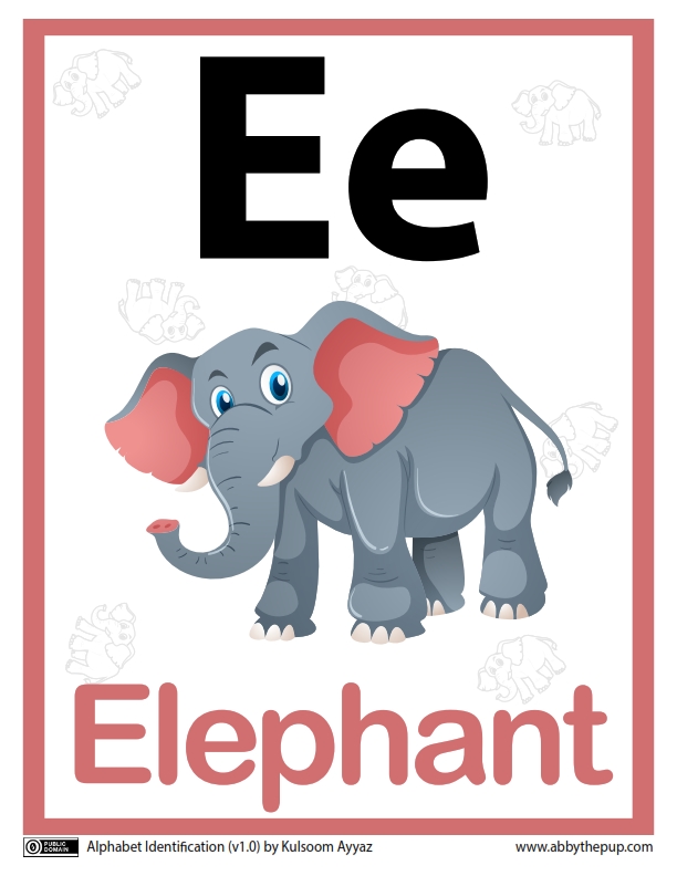 34 Worksheets Pintar Belajar Alfabet Ee Elephant