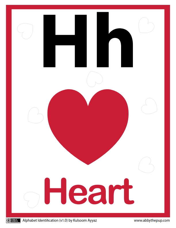 34 Worksheets Pintar Belajar Alfabet Hh Heart