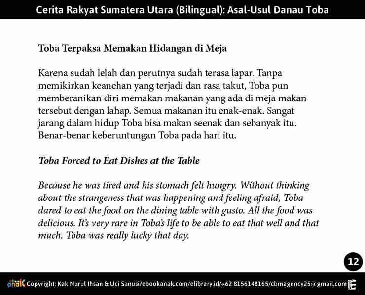 Asal Usul Danau Toba; Toba Terpaksa Memakan Hidangan di Meja