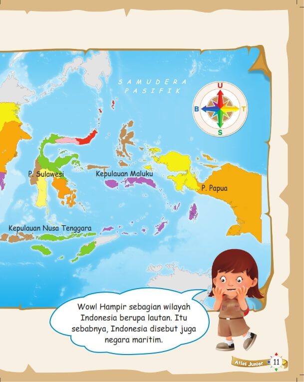 Atlas Junior Serunya Menjelajah Indonesia, Peta Sulawesi, Maluku dan Papua