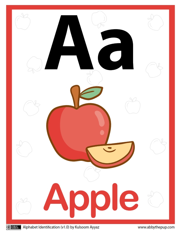 Belajar Mengenal Alfabet Aa Apple