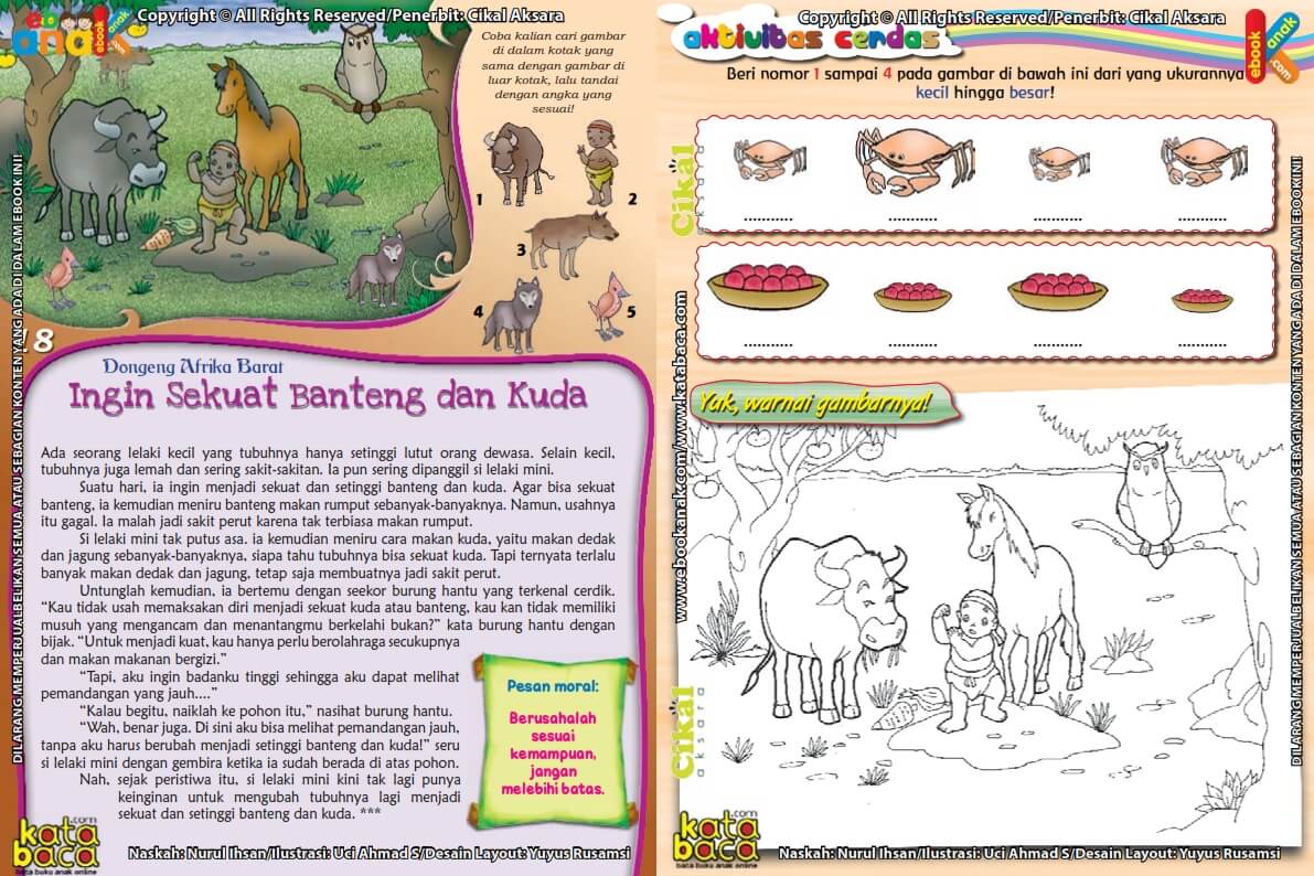 Dongeng Dunia dan Aktivitas Anak Cerdas_020 Ingin Sekuat Banteng (Dongeng Afrika Barat)