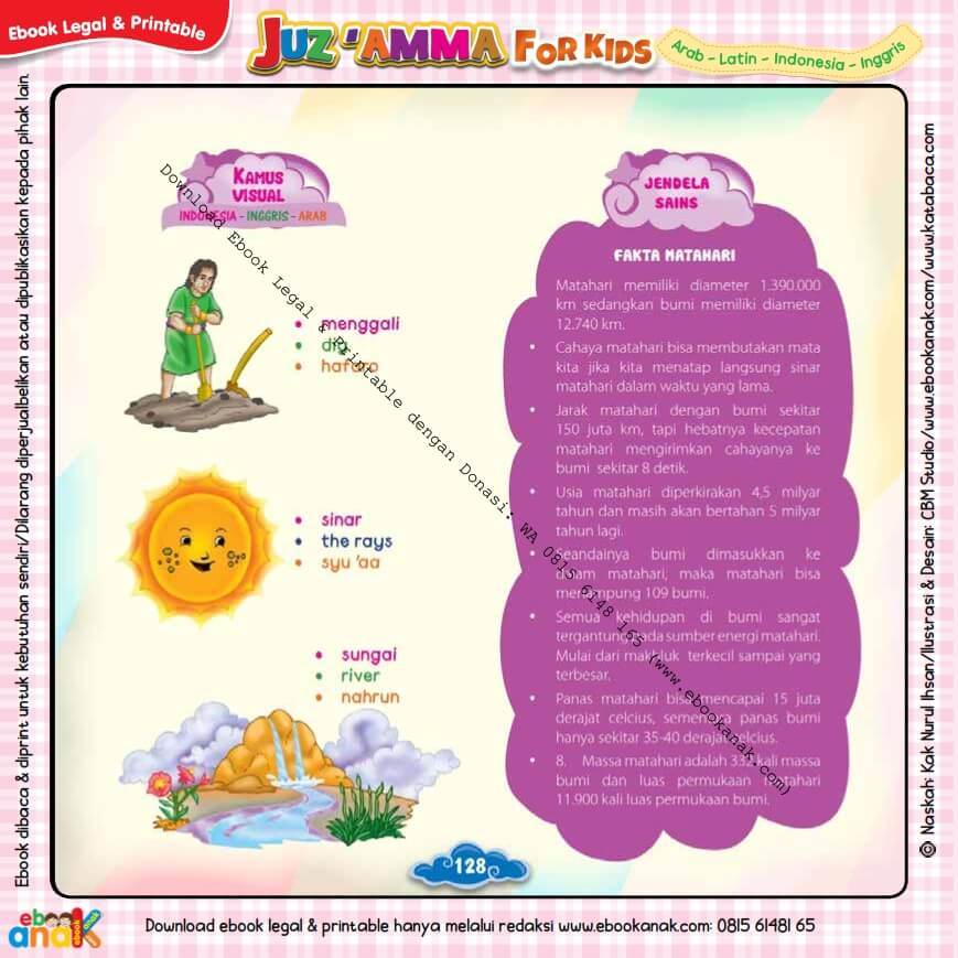 Download Ebook Legal dan Printable Juz Amma for Kids, Fakta Matahari