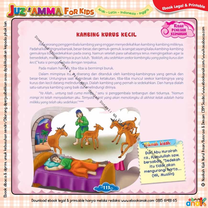 Download Ebook Legal dan Printable Juz Amma for Kids, Kambing Kurus Kecil