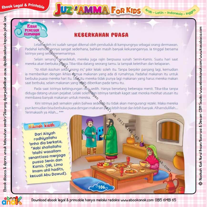 Download Ebook Legal dan Printable Juz Amma for Kids, Keberkahan Puasa