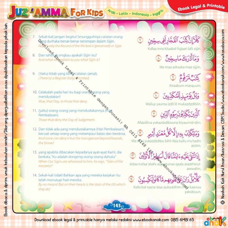 Download Ebook Legal dan Printable Juz Amma for Kids, Surat ke-83 Al Mutaffifin (2)