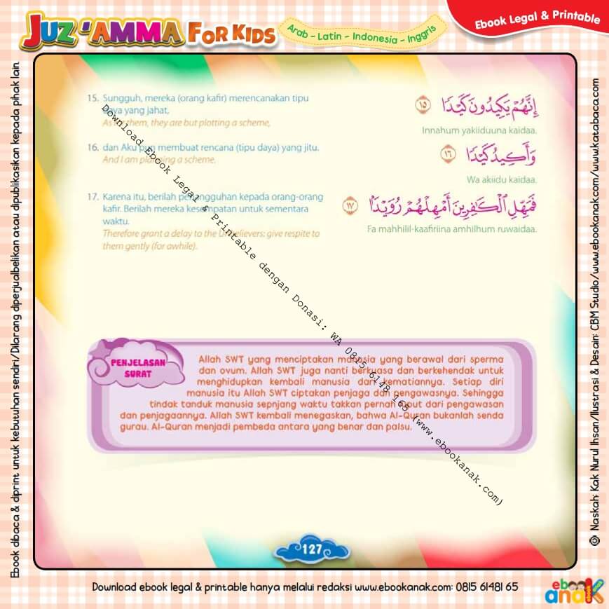 Download Ebook Legal dan Printable Juz Amma for Kids, Surat ke-86 At-Thariq (3)