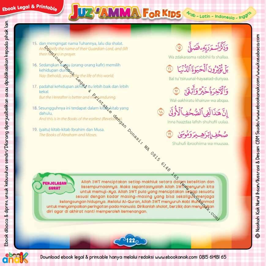 Download Ebook Legal dan Printable Juz Amma for Kids, Surat ke-87 Al-A'la (3)