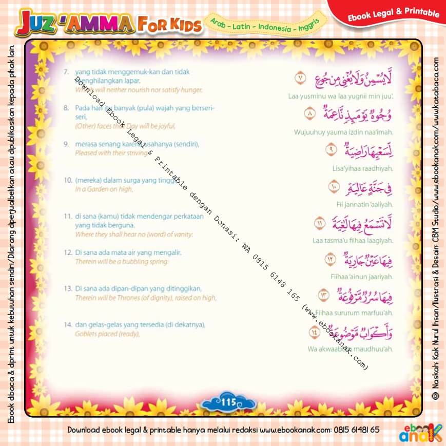 Download Ebook Legal dan Printable Juz Amma for Kids, Surat ke-88 Al-Ghasyiyah (2)