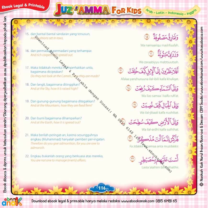Download Ebook Legal dan Printable Juz Amma for Kids, Surat ke-88 Al-Ghasyiyah (3)
